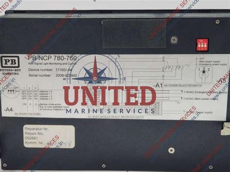 PETERS+BEY PB-NCP 780-760 NAVIGATION LIGHT CONTROL PANEL 11193/-A4 ...