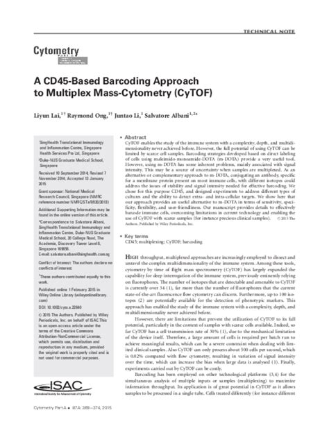 Image result for Barcoding Mass Cytometry