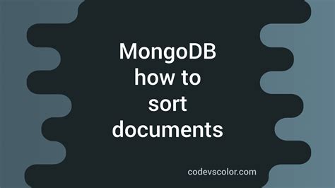 Image result for MongoDB Query Sort DB