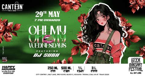 OH MY WEDNESDAYS FT. DJ SUBH, Canteen Pub & Grub, Kolkata, 29 May 2024 ...