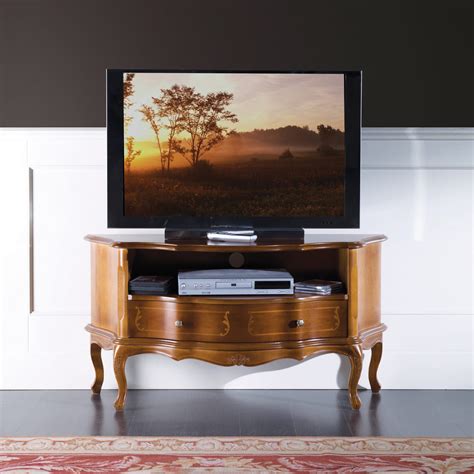 Classic TV Cabinet in Luxury Inlaid Walnut Wood