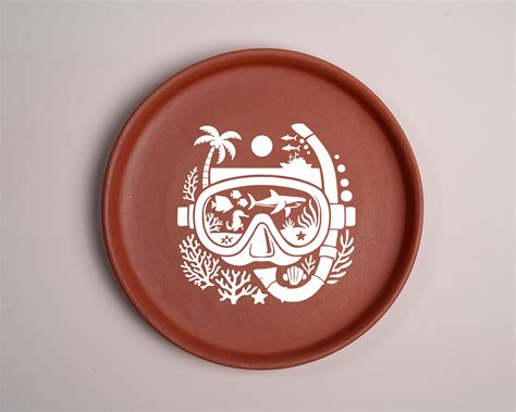 Scuba Illustration Terracotta Wall Plate – Almiro Tree