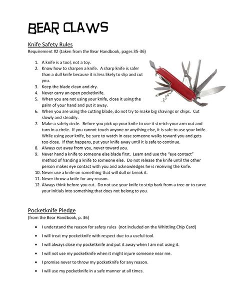 Cub Scout Knife Safety - Safety Training Programs