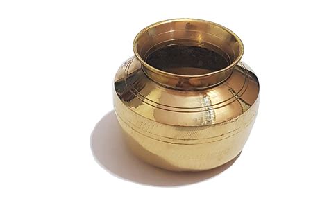 Buy Pure Source India Brass Kalash Lota Utensil, 3.5 Inch, Gold, 1 ...