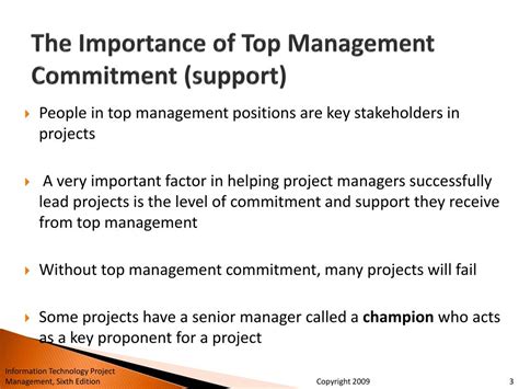 Importance Of Top Management Support For Successful It Projects