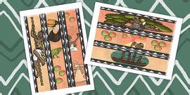 Kingdom of Benin: Bini Creation Story Page Borders - Twinkl