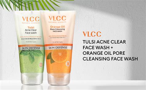 VLCC Tulsi Acne Clear Face Wash Free Orange Oil Pore Cleansing Face ...