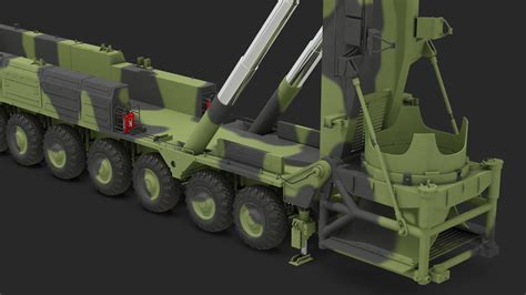 3D model 9 Axle Transporter Erector Launcher Vehicle Rigged | 3D Molier ...
