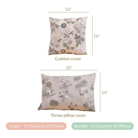 Set Of 2 Floral Threadwork Cotton Cushion Covers Online - Premium ...