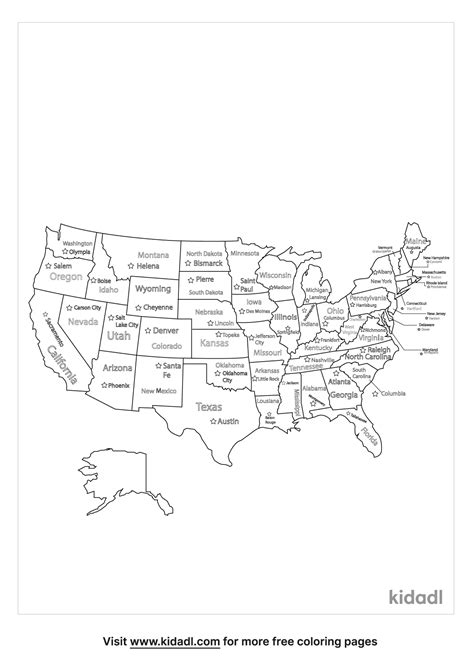 Map Coloring States United Clipart Pages Usa Kids America State Maps ...
