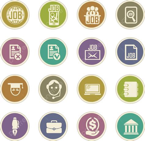 Job Icons Set Worker Symbol Post Office Vector, Worker, Symbol, Post Office PNG and Vector with ...
