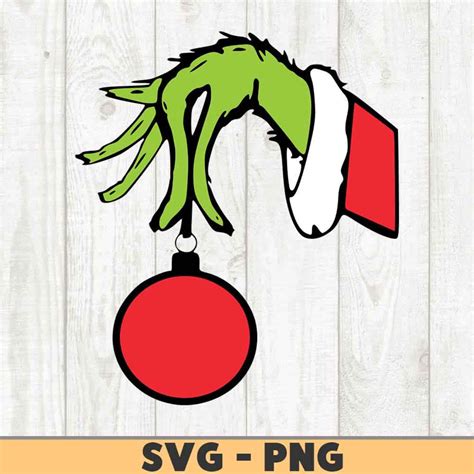 Grinch Hand Holding Ornament SVG DXF PNG Digital File Cut File Clipart ...