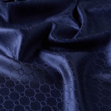 Navy Patterned Silk Scarf | Ipekevi