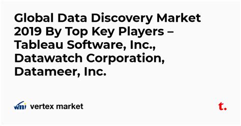 Global Data Discovery Market 2019 By Top Key Players – Tableau Software ...