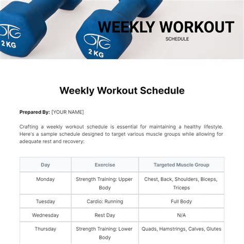 Image result for Developing a Weekly Workout Training Schedule