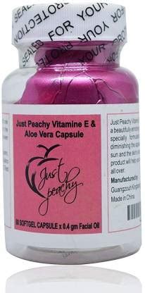 Just Peachy Vitamin E & Aloe-Vera Soft-gel Facial Capsule (60 capsules ...