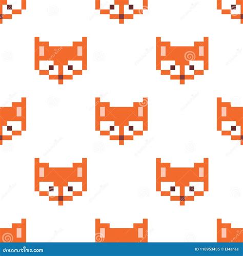 Pixel Fox. Vector Illustration Stock Vector - Illustration of poster ...
