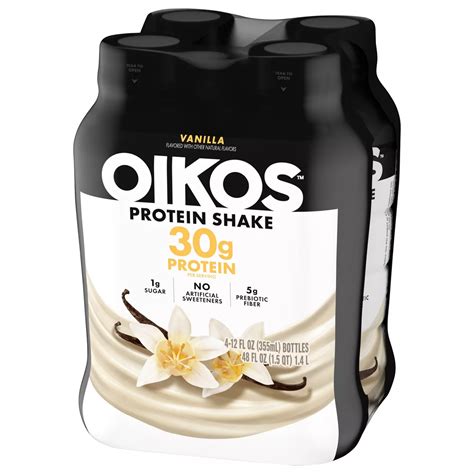 Oikos 30g Protein Shake 4 pk Bottles - Vanilla - Shop Shakes ...