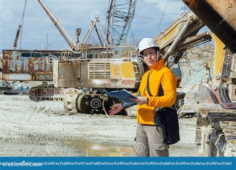 Female Geologist or Mining Engineer at Work Stock Photo - Image of ...