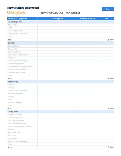 Image result for Home Budget Example