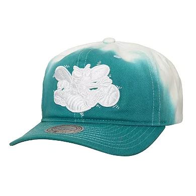 Men's Mitchell & Ness Teal/White Charlotte Hornets Dip Dye Pro Crown ...