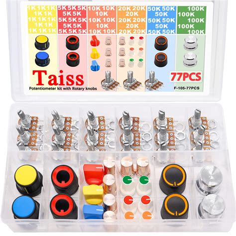 Taiss 77PCS Potentiometer kit with Rotary India | Ubuy
