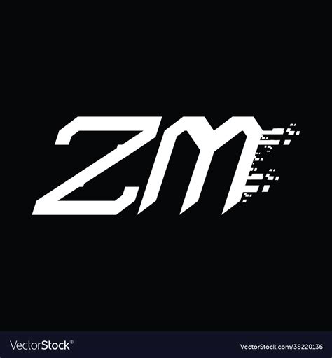 Zm logo monogram abstract speed technology design Vector Image