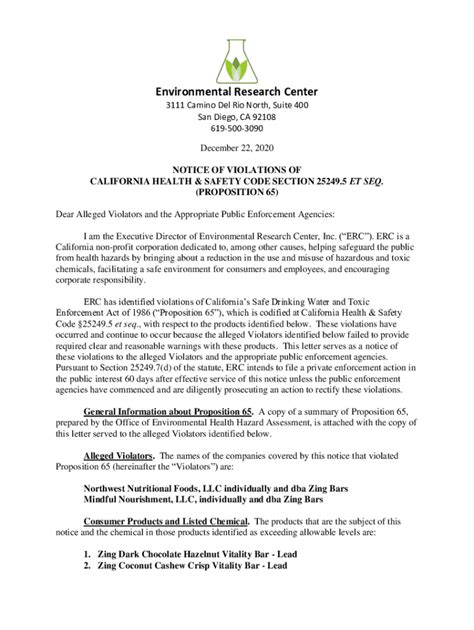 Fillable Online oag ca Proposition 65 Warnings Website - Your right to ...