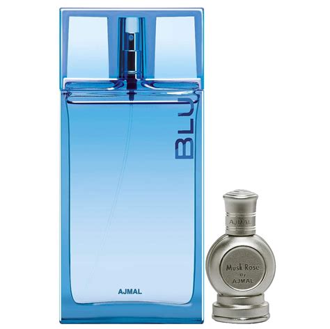 Buy AJMAL Blu EDP Aquatic Woody Perfume 90ml for Men and Musk Rose ...