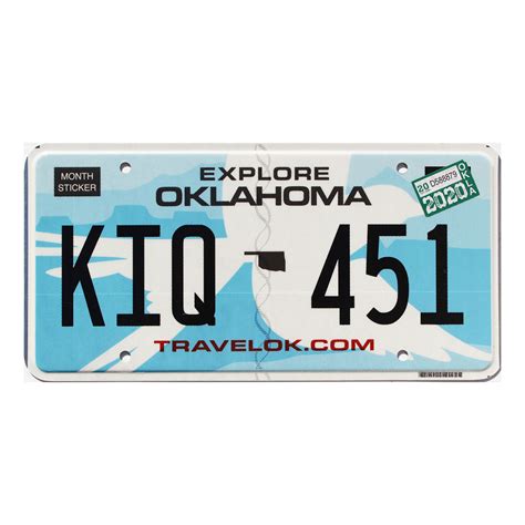 2020 Oklahoma Explore License Plate #KIQ451 | Pickers Choice
