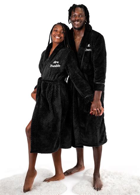 Matching Couple Long Bathrobe, His and Hers Bathrobes, Customized ...