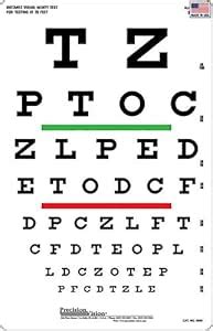 Precision Vision Snellen Eye Chart, Red and Green Bar Visual Acuity ...