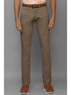 Buy Allen Solly Men Brown Slim Fit Solid Casual Trousers Online