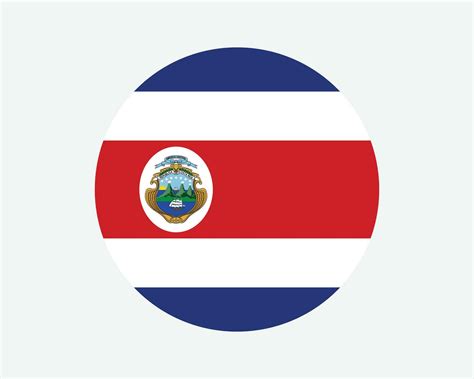 costa rica redondo país bandera. circular costa rico nacional bandera ...