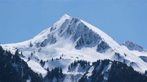 Wallpaper mountains, trees, landscape, slope, snow hd, picture, image