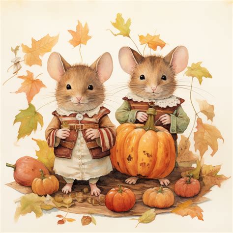 Autumn Fall Pumpkin Mice Free Stock Photo - Public Domain Pictures