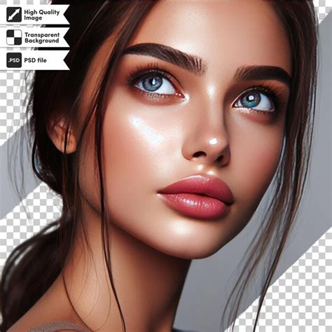 Portrait PSD d'une femme maquillée sur un fond transparent | PSD ...