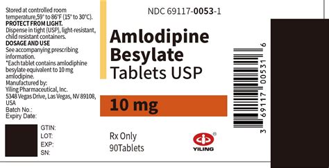 Amlodipine - FDA prescribing information, side effects and uses
