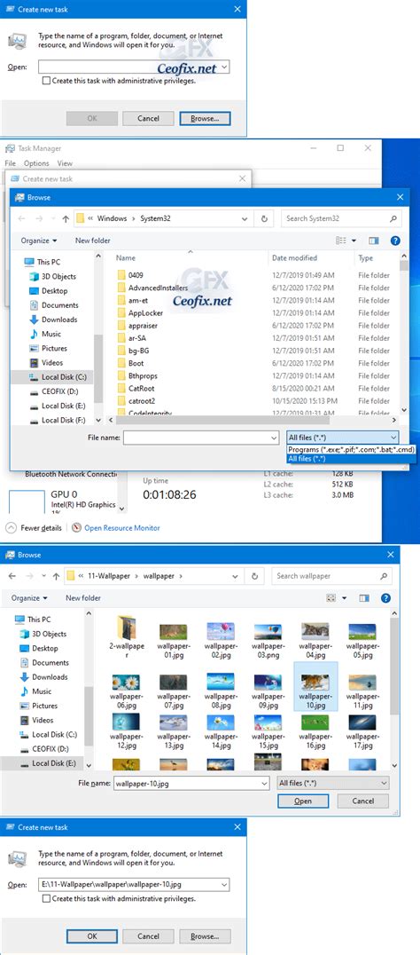 Windows Task Manager Run 的图像结果