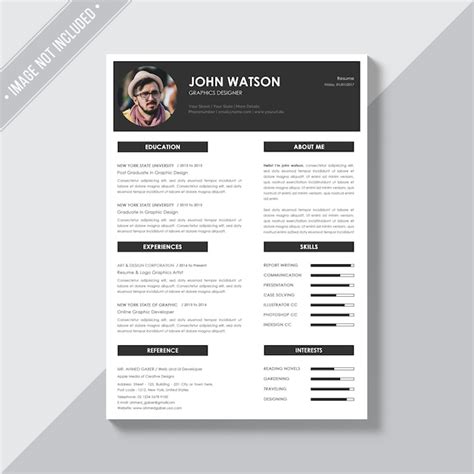 Elegant cv template | Free PSD