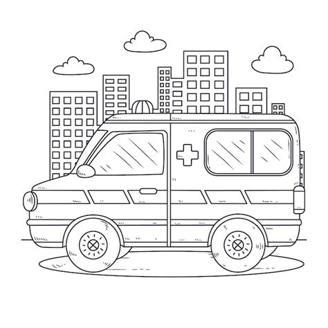 Ambulance template coloring page Vectors - Download Free High-Quality ...
