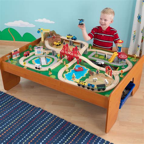 KidKraft Ride Around Town Train Table Set | Train table, Train set ...