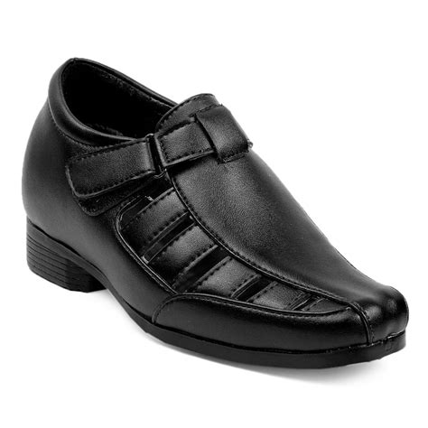 Bxxy's 3 Inch Hidden Height Increasing Elevator Faux Leather Sandals f ...