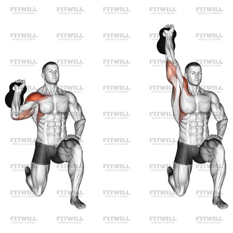 Kettlebell Half Kneeling Shoulder Press: Exercise Guide, Video ...
