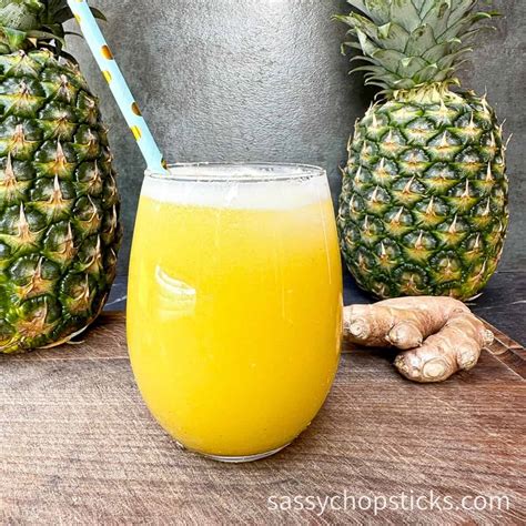 Fresh Pineapple Ginger Juice Recipe: Healthy Homemade - Sassy Chopsticks
