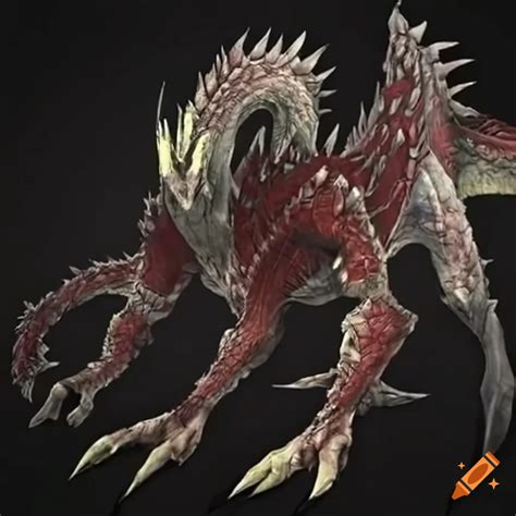 New monster design inspired by Dark Souls dragons on Craiyon