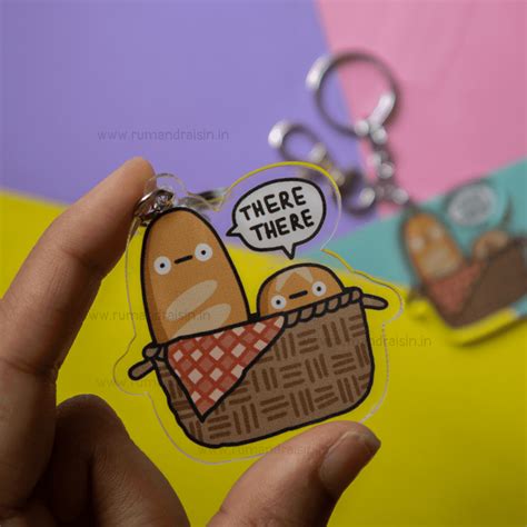 Emotional Support Bread Basket: Acrylic Keychain – Rum and Raisin Studio