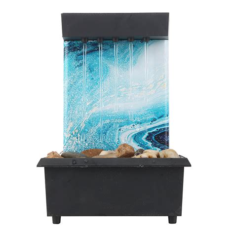 Buy Indoor Water Fountain With LED Lights- Lighted Waterfall Tabletop ...