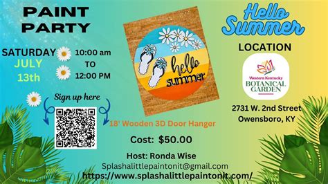 Paint Party - Hello Summer - Western Kentucky Botanical Gardens ...
