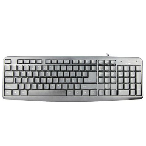 VCOM Keyboard USB Wire Interface 107 Layout Membrane Switch - Black ...